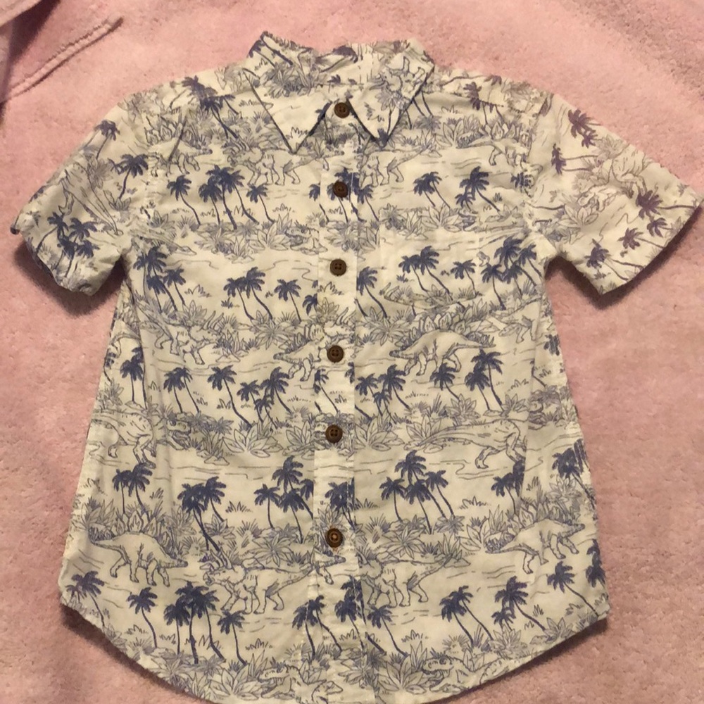 Boys button down dinosaur shirt